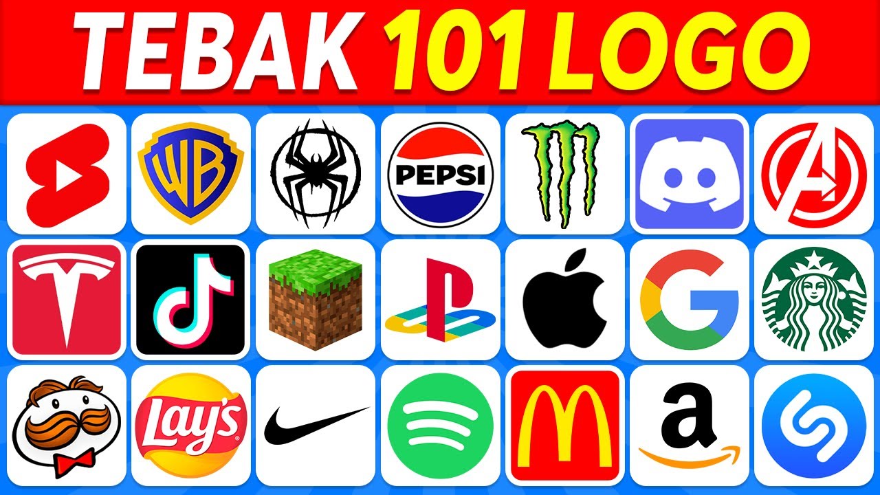 Tebak Logo dalam 3 Detik | 101 Logo Terkenal