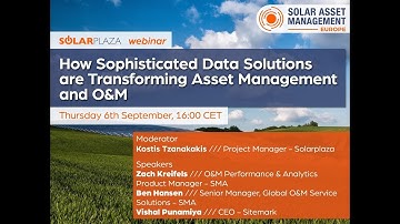 Solarplaza Webinar: How Sophisticated Data Solutions are Transforming Asset Management and O&M