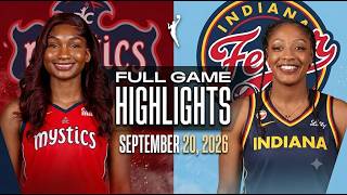 Washington Mystics vs Indiana Fever Full Game Highlights | Sept 20 2026 | WNBA Highlights 2026