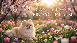 Spring Sleep Music 🌸 Calm Piano & Ambient for Deep Relaxation | Pomeranian in Blooming Park (1 Hour) screenshot 5