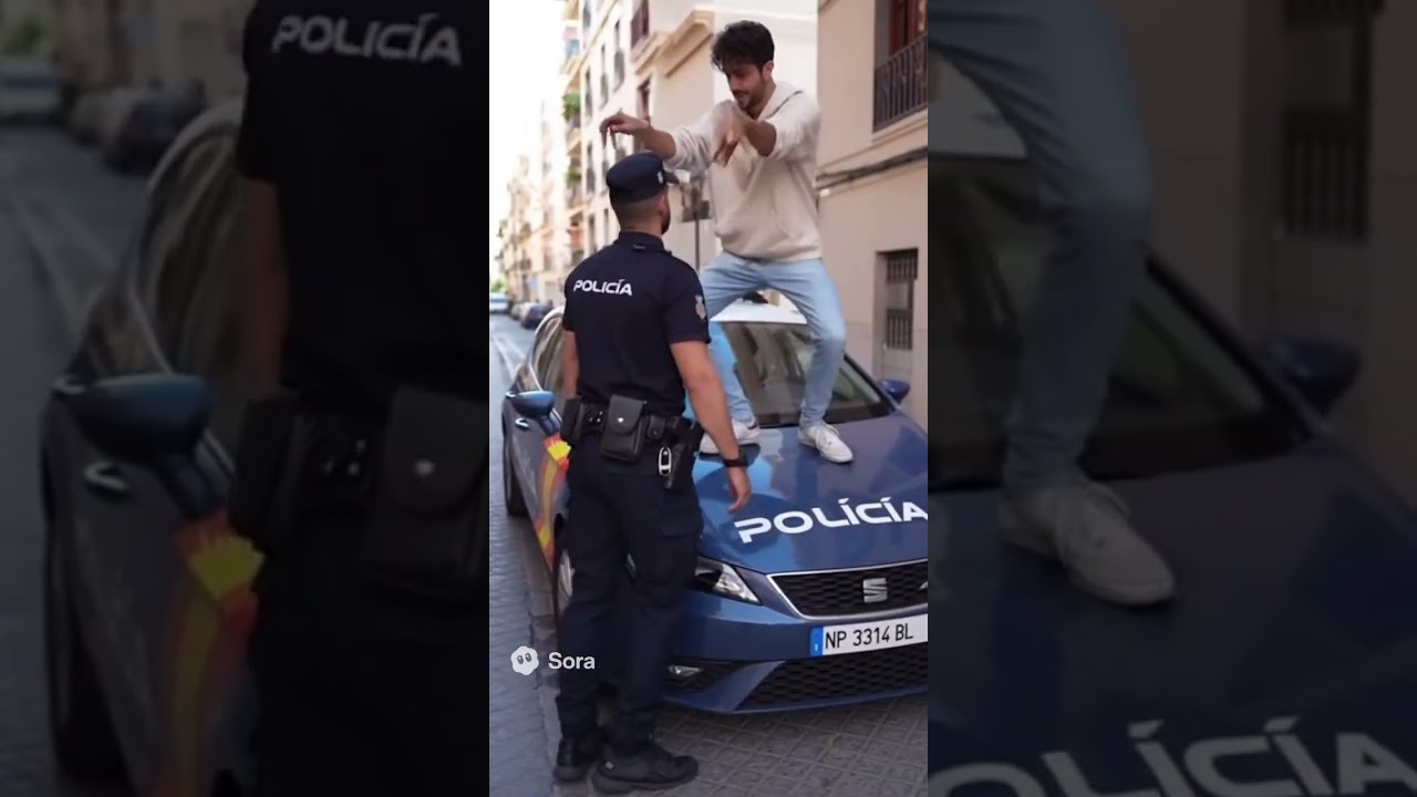 ¡La reacción del policía te sorprenderá! #shorts