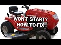 Lawn tractor won't start: how to fix