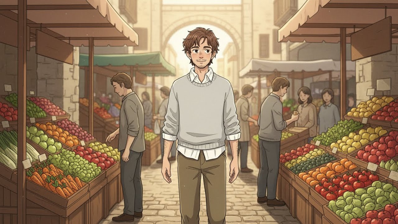 Walking to the Local Market 🍃 | Studio Ghibli Style Relaxing ASMR Anime Slow Living