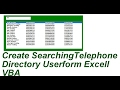 Create Searchable Telephone Directory Excell VBA