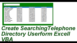 Create Searchable Telephone Directory Excell VBA