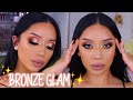 Makeup Monday | Bronzy Glam Tutorial with a Pop of Color! | Drugstore Makeup 2020  ohmglashes