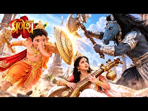माँ सरस्वती को हयग्रीव से बचाने के लिए गणेश जी आए | Vighnaharta Ganesh | @sakhujaentertainment