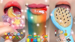 ASMR🌈💎⭐️🐥 SATISFYING 10 MINUTES EMOJI MUKBANG / 10분 이모지 입술먹방 이팅사운드💕