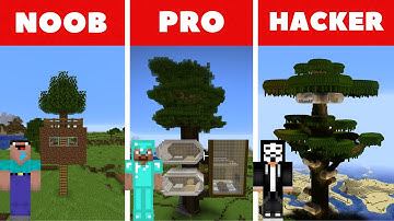 Minecraft-NOOB vs PRO vs HACKER: JUNGLE TREE HOUSE CHALLENGE / Animation