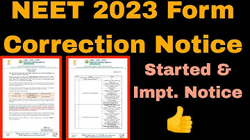 NEET 2023 Correction Windows Started Now!Impt. Notice👍