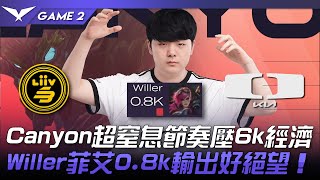 LSB vs DK Canyon超窒息節奏壓6k經濟！Willer菲艾0.8k輸出好絕望！Game 2 | 2023 LCK春季賽精華