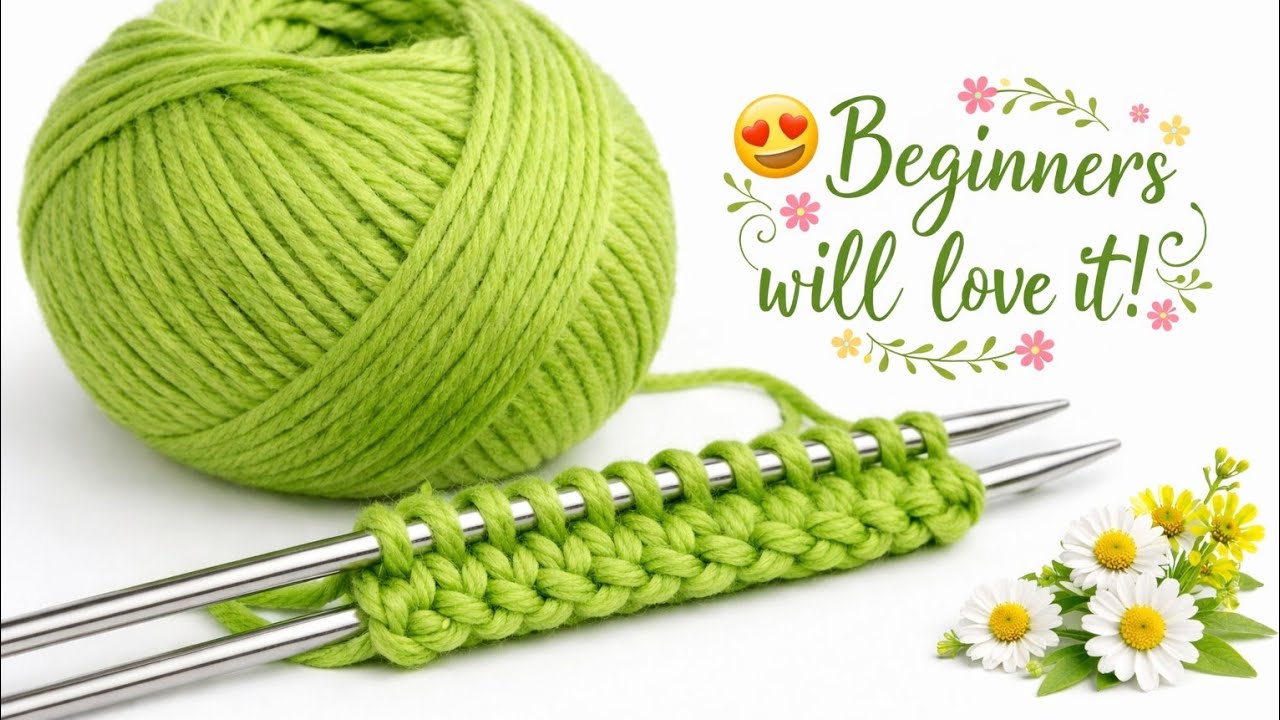 👉 Этот простой узор для вязания двумя спицами можно связать за 2 дня! 😍 Новичкам он очень понравится