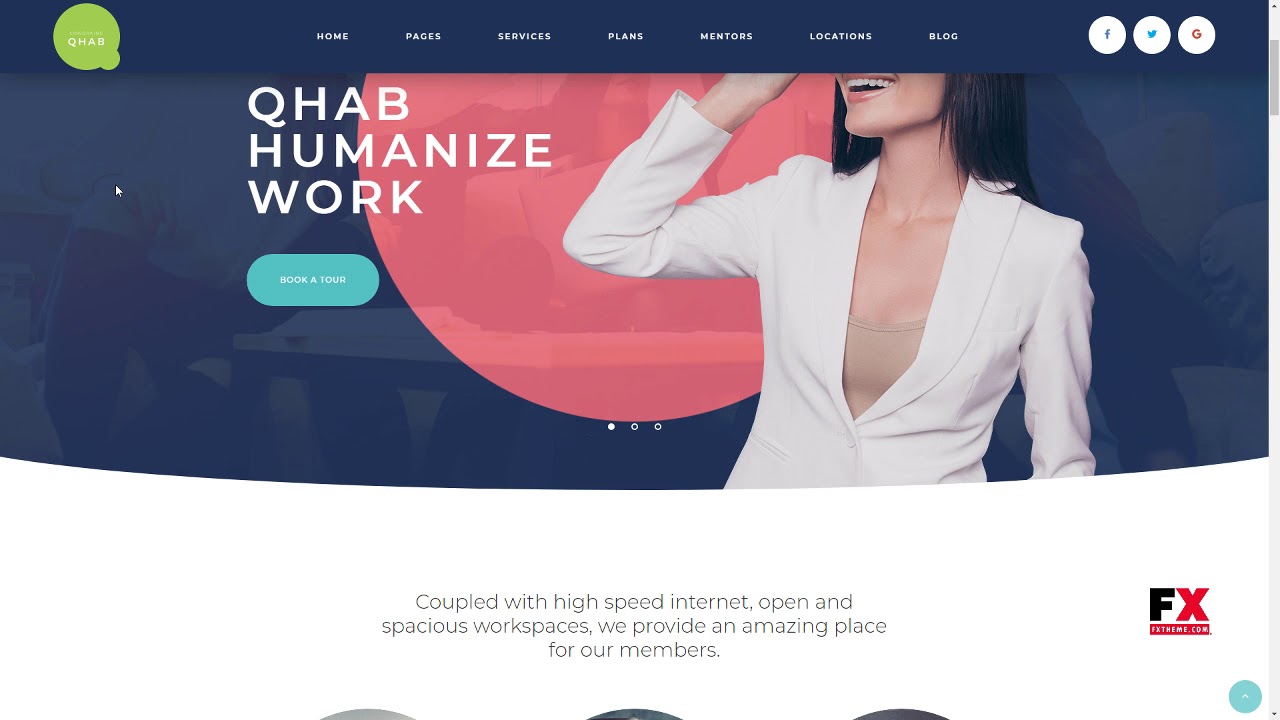 Qhab - Сoworking and Office Space WordPress Theme Shelton Reggi