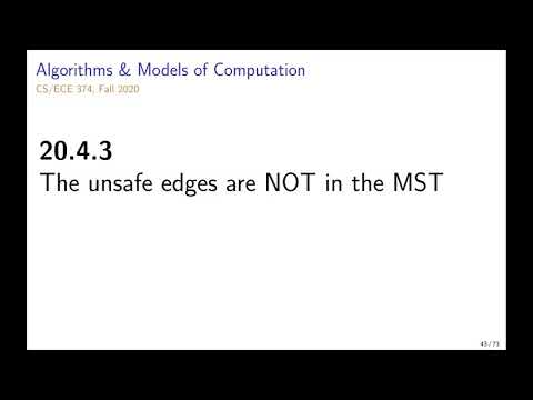 UIUC CS 374 FA 20: 20.4.3. The unsafe edges are NOT in the MST