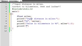 C Programming Tutorial - 14: Distance Conversion Program