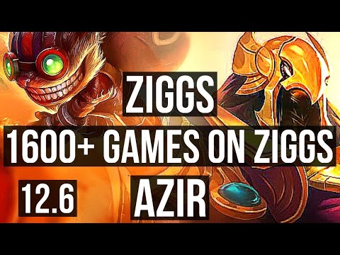 ZIGGS vs AZIR (MID) | 7/0/3, 1600+ games, 1.6M mastery, Godlike | EUW Diamond | 12.6