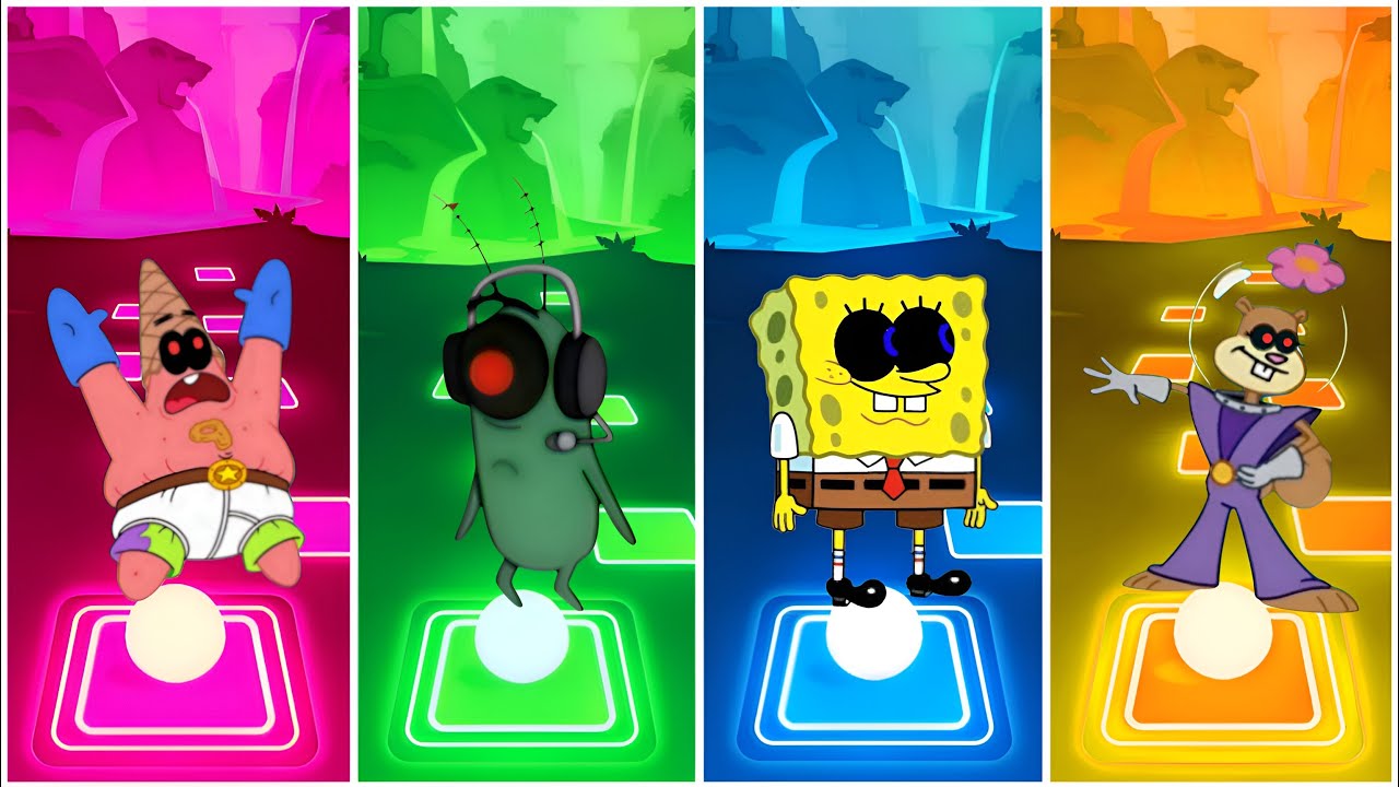 PATRICK EXE VS PLANKTON EXE VS SPONGEBOB EXE VS SANDY EXE | TILES HOP