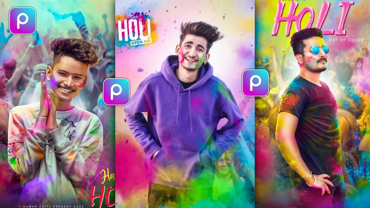 Holi editing tutorial on picsart | Happy holi photo editing | 2022 holi photo editing