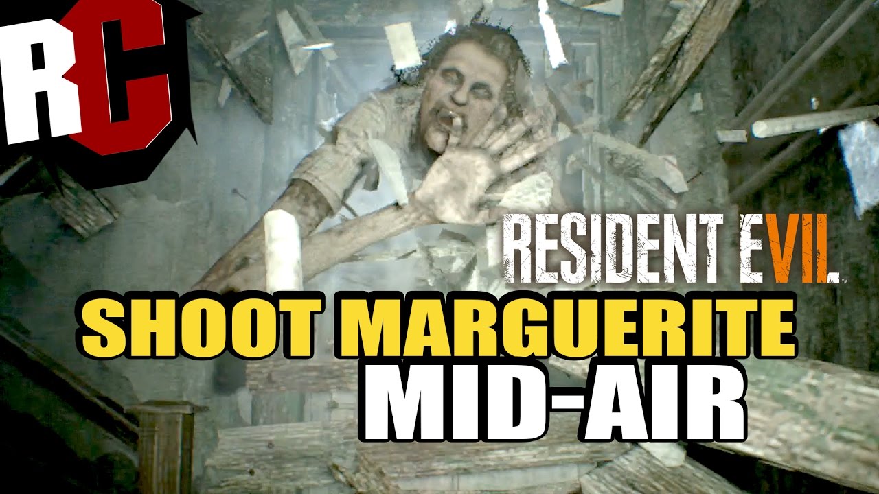 Resident Evil 7 How to Shoot Marguerite Leaping MidAir Fly Swatter (Achievement / Trophy
