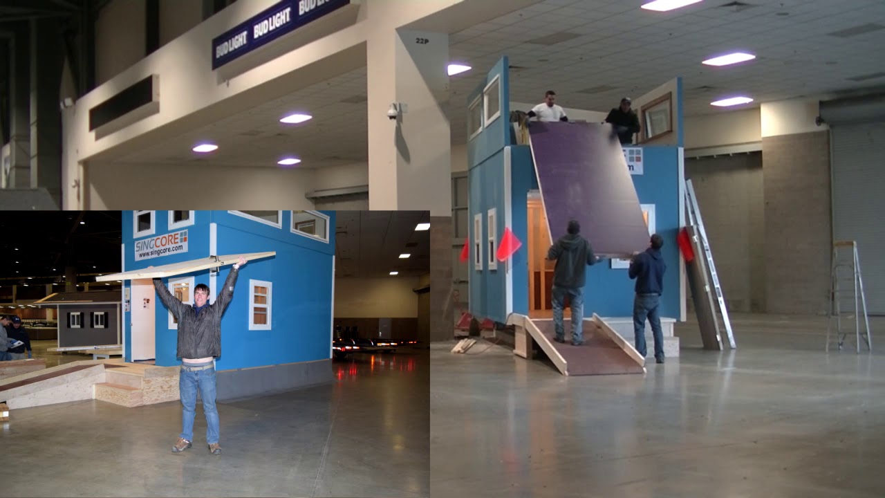 sing ne demek Two-and-a-half Story Folding Tiny House at Seattle Home Show