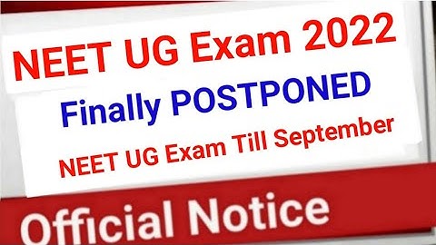 Neet 2022 Postponed ! Neet 2022 latest News Today | Neet Admit Card 2022 | NEET Postponed 2022