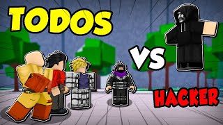 USEI TODOS OS HEROIS E VILÕES VS HACKER NO SAITAMA BATTLEGROUNDS (ROBLOX)