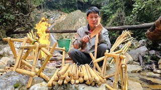 Harvesting Wild Rattan Trees & Crafting household items to Goes to market to sell | Solo Survival