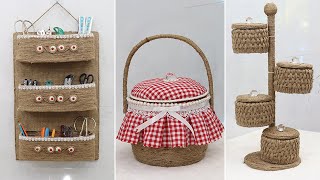 Best Out Of Waste for Space Saving Storage, Jute Recycling Craft Ideas