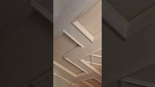 Elegant Coffered Ceiling with Triangular Layering | New Gypsum False Ceiling Design