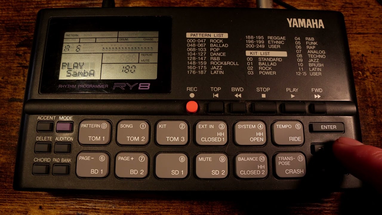 Yamaha RY 8 Jazz Drum Backing Tracks Patterns (160-175) - YouTube