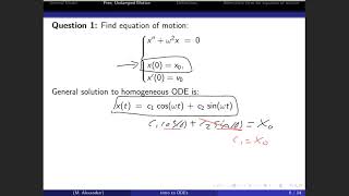ODE - Section 5.2 - Vibrations of a mass on a spring - Free, Undamped Motion