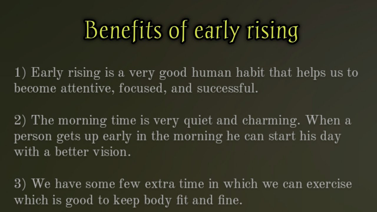 speech writing on benefits of early rising