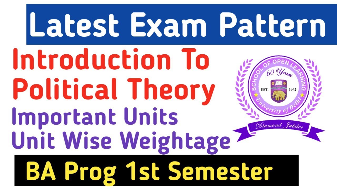 Introduction To Political theory Exam Pattern BA PROG first semester ...