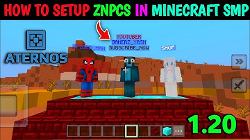 how to add znpcs in Minecraft aternos server 1.20+ || how to setup npc in Minecraft @gamerzyash