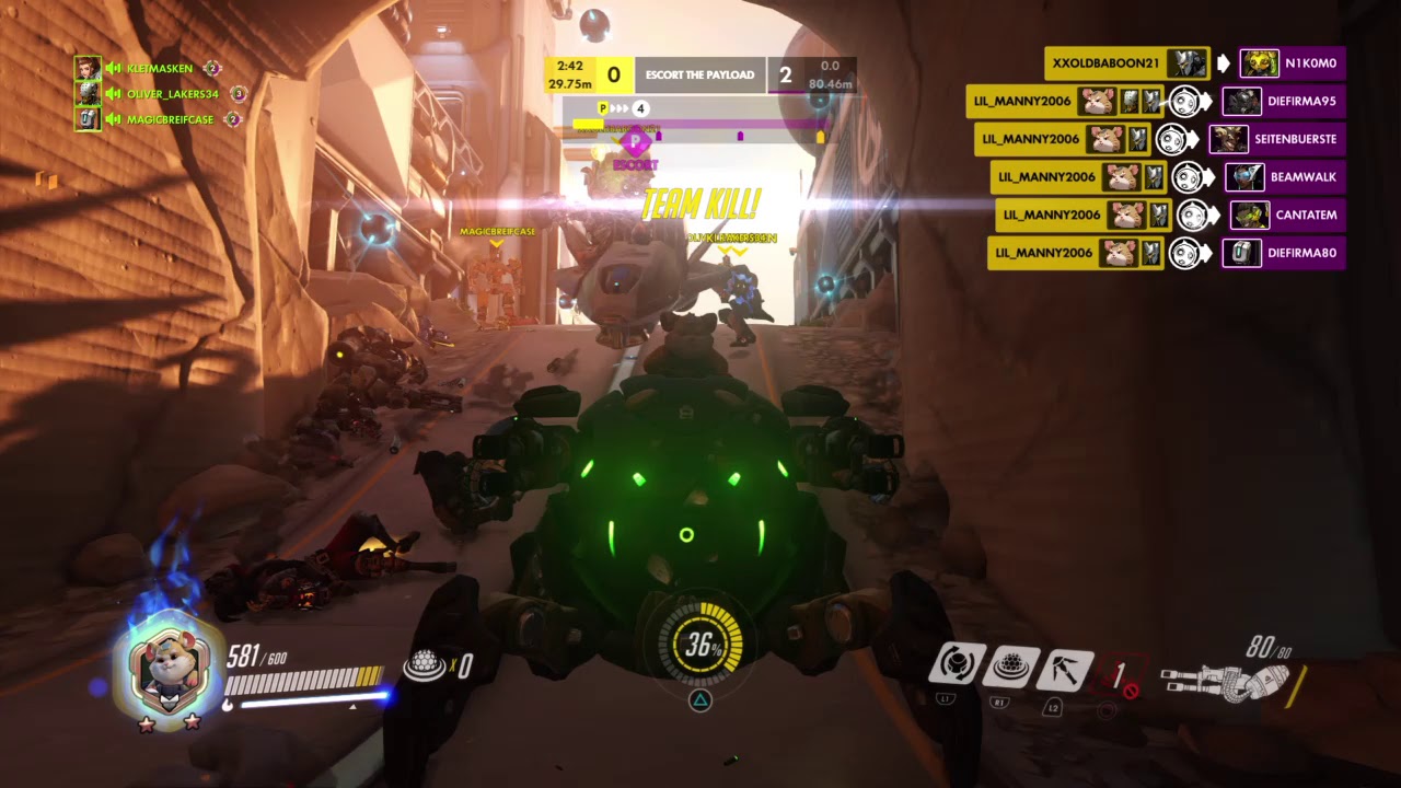 Big Hammond Team Kill. (Overwatch Competitive)