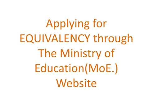 How to apply for equivalency through the ministry of education(MoE.) website in the UAE