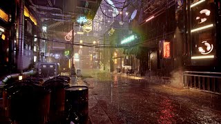 Rainy Night Streets Of Neon 8 Hour | Rain on Street | Rain Sounds for Sleeping