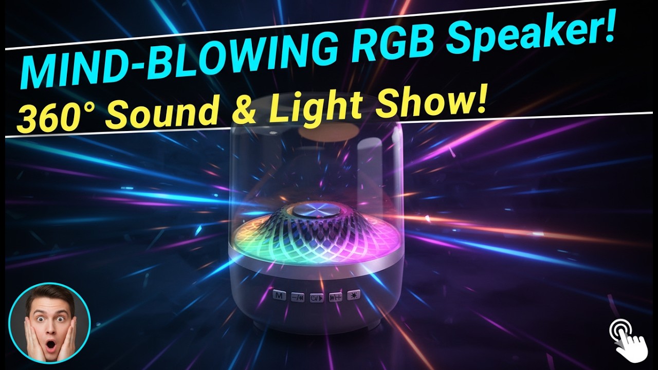 video HLXZK RGB 360° Bluetooth Speaker: Immersive Sound & Light