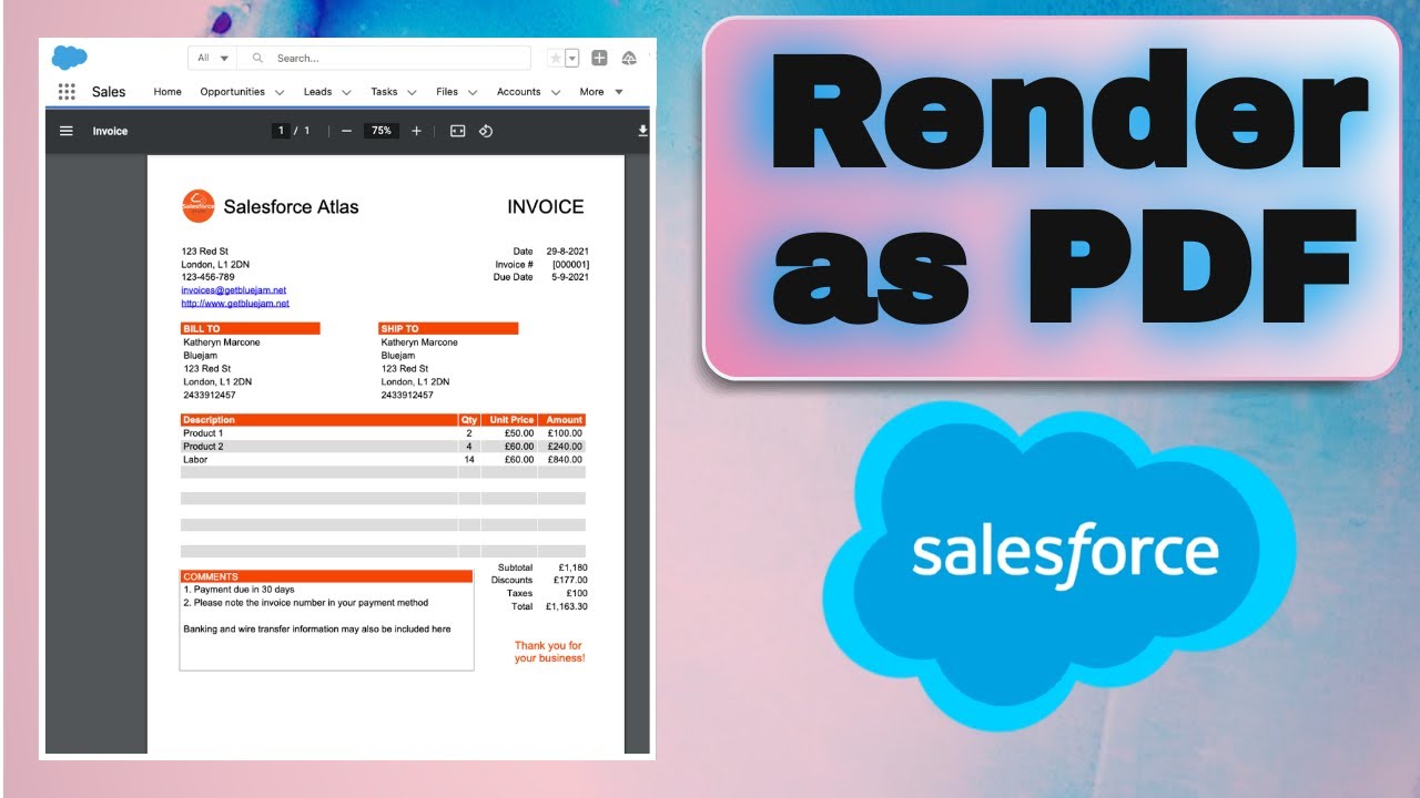 Render As PDF objects in Salesforce with Visualforce Pages YouTube