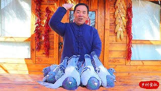 9 PIGEONS Roasted Together in Ancient Cooking Way | Rural Gourmet | Chinese Food Eating Show