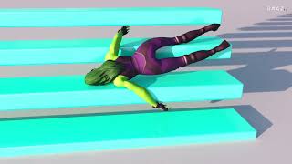 She HULK Falls off [SOFTBODY SIMULATION] Jelly She Hulk screenshot 4