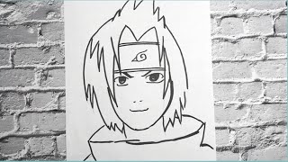 How to draw Sasuke Uchiha step by step || Easy anime drawing || How to draw for beginners