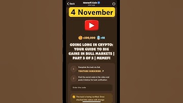 MemeFi youtube video code today 4 November | MemeFi YouTube video secret code today | #crypto