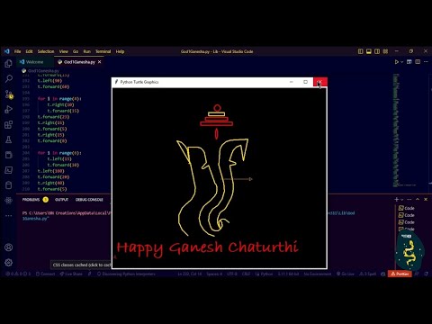 Happy Ganesh Chaturthi Using Python Turtle| Code Python Programming Hub