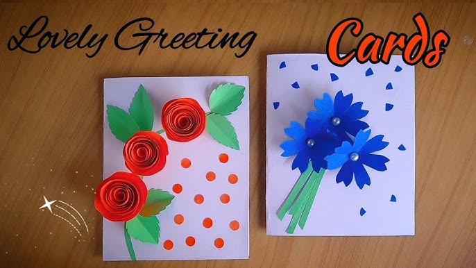 Гүлдер салынған DIY 3D құттықтау карталары