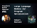 Large Language Models for Program Optimization - Osbert Bastani | Stanford MLSys #91