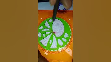 How many rotation were drawn??#asmr#spirograph #drawing #satifying #viralvideo 💛💚💙