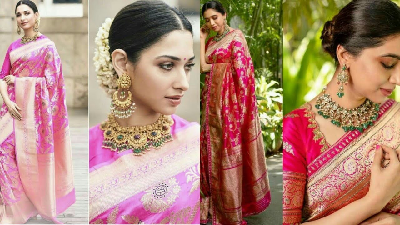 15 Amazing Saree Makeup & Hairstyle Ideas To Try Now • Keep Me Stylish | Saree  blouse designs, Saree dress, Blouse designs silk