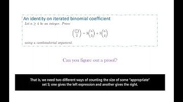 First identity on iterated binomial coefficient that I learnt!! A combinatorial proof!!