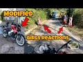 School girls reactions on my bike  hyper riding on ns   reaction motovlog ns160